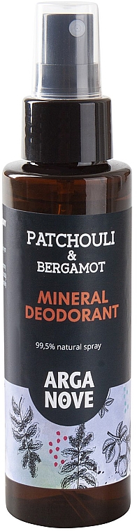 Дезодорант-спрей мінеральний "Пачулі та бергамот" - Arganove Patchouli And Bergamot Mineral Deodorant — фото N1
