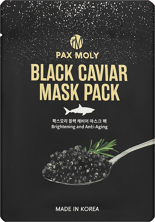 Маска тканевая для лица с экстрактом черной икры - Pax Moly Black Caviar Mask Pack — фото N1
