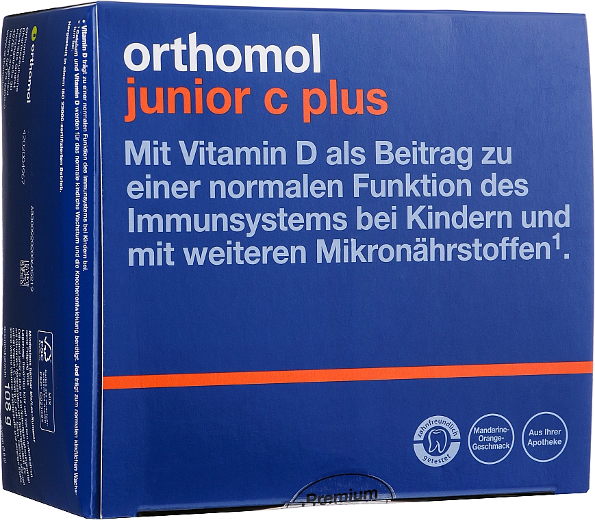 Вітаміни для дітей "Junior C Plus", апельсин - Orthomol Immun — фото N1