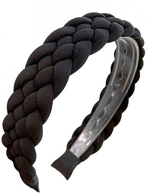 Обруч для волосся плетений, O503, чорний - Ecarla — фото N1