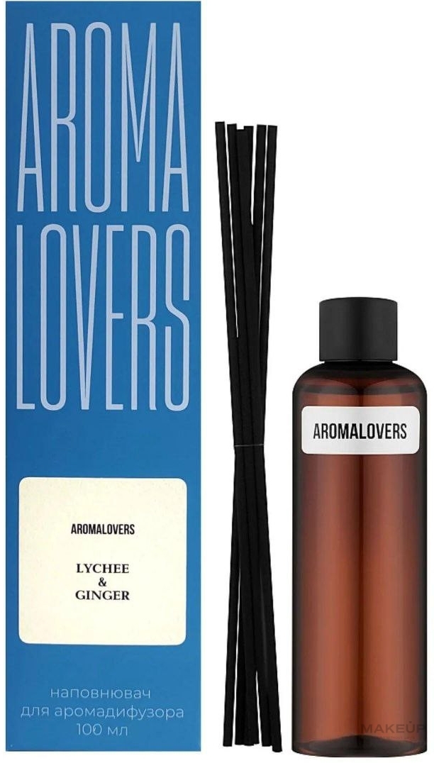 Наполнитель для аромадиффузора + палочки - Aromalovers Lychee & Ginger — фото 100ml