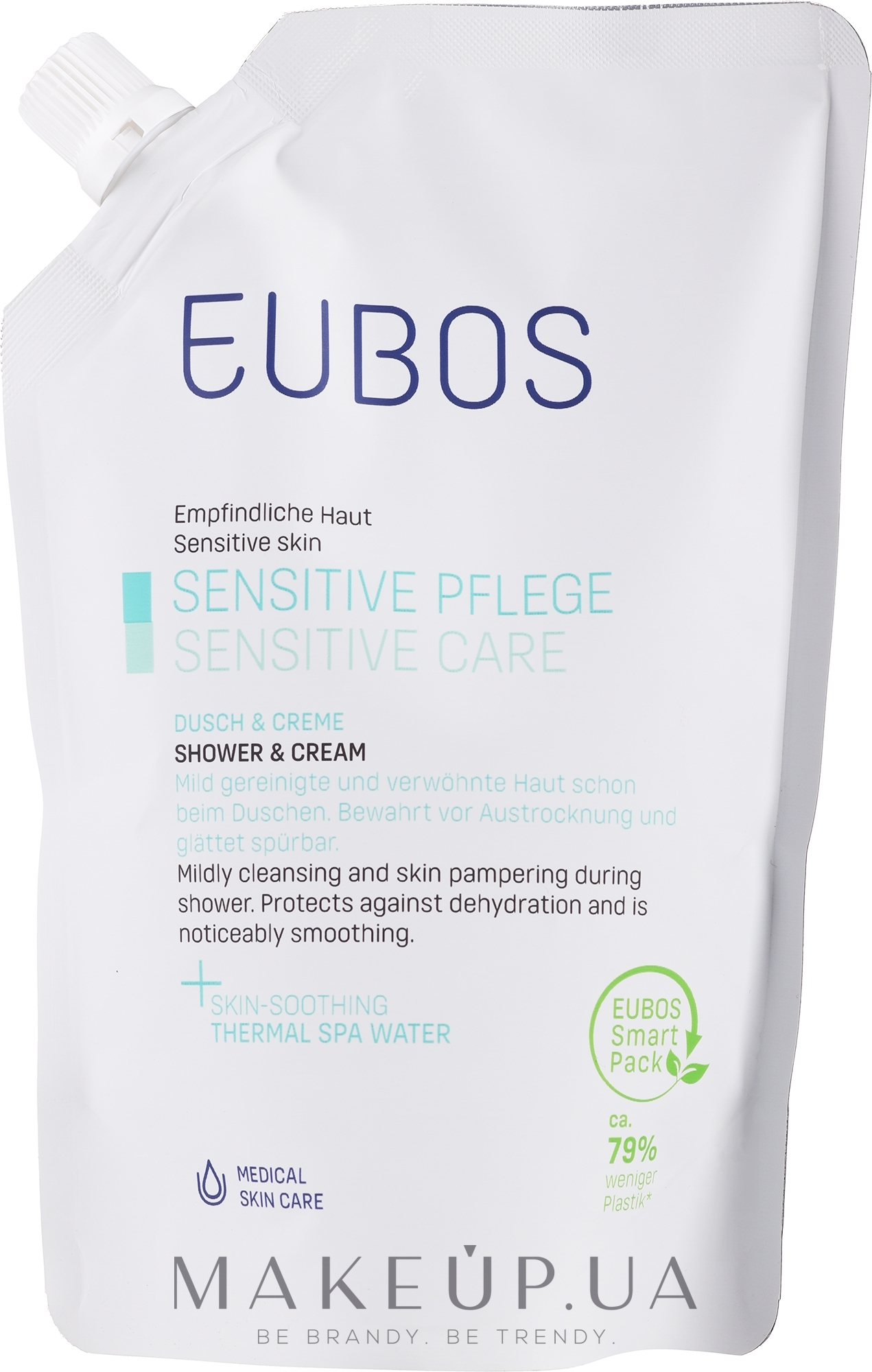Крем для душу - Eubos Med Sensitive Skin Shower & Cream For Dry Skin Refill (запасний блок) — фото 400ml