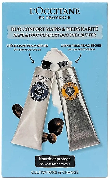 Набор - L'Occitane Hand & Foot Comfort Duo Shea Butter (h/cr/150ml + foot/cr/150ml) — фото N1