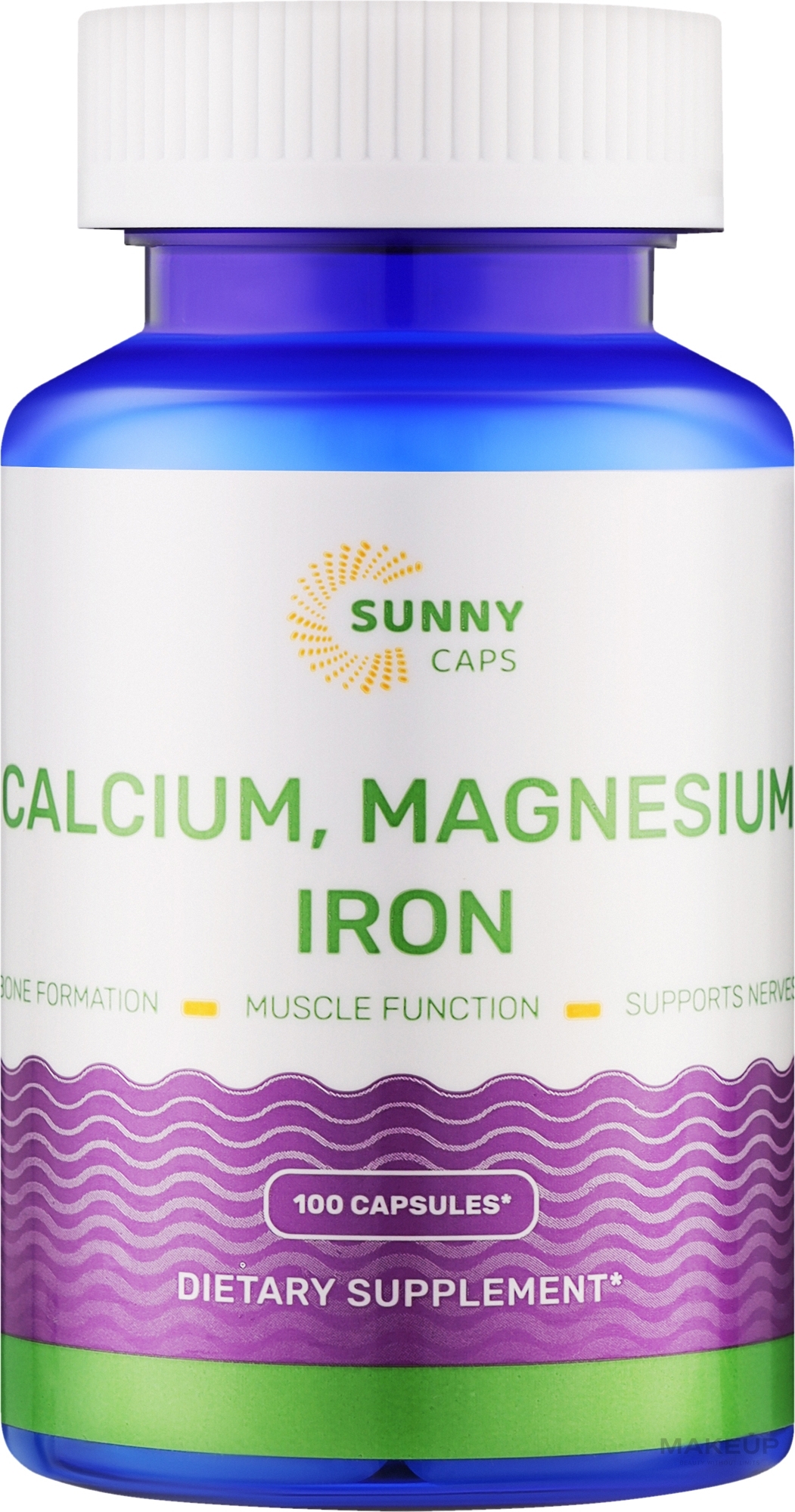 Дієтична добавка "Кальцій, магній, залізо" - Sunny Caps Calcium Magnesium and Iron Powerfull  — фото 100шт