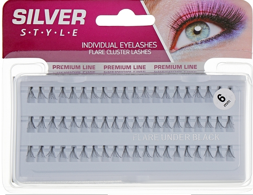 Ресницы пучковые 6мм, МН 240 - Silver Style Premium Line Individual Eyelashes Mix — фото N1