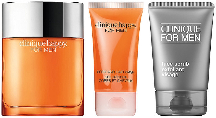 Clinique Happy For Men - Набор (edc/100ml + scr/100ml + body/hair/gel/50) — фото N3