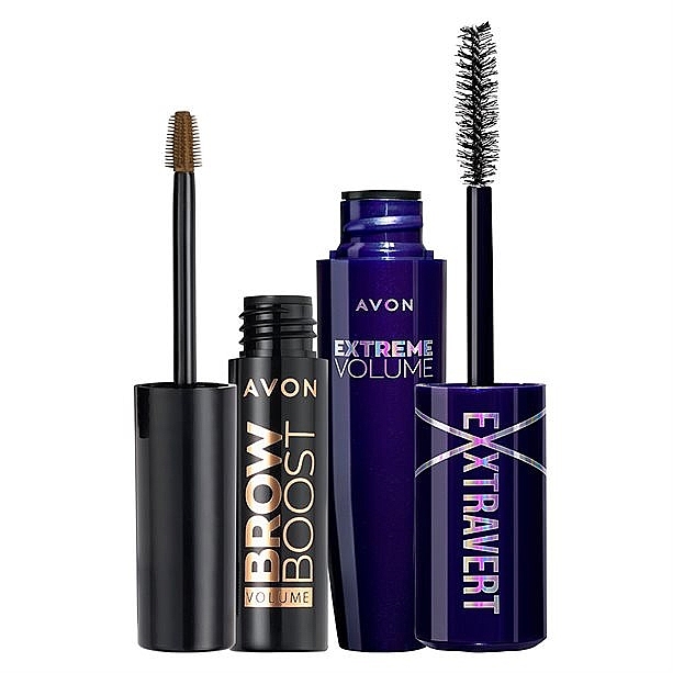 Набор - Avon Extreme Color Brownish Black (masc/9.5 ml + brow/gel/3.3 ml) — фото N1