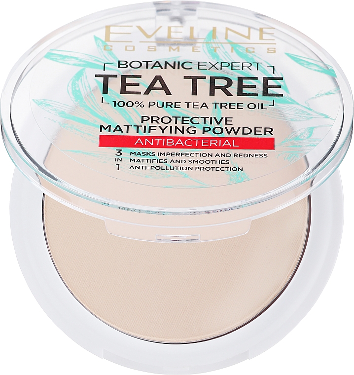Матувальна антибактеріальна пудра для обличчя - Eveline Cosmetics Botanic Expert Tea Tree Protective Mattifying Antibacterial Powder — фото N2