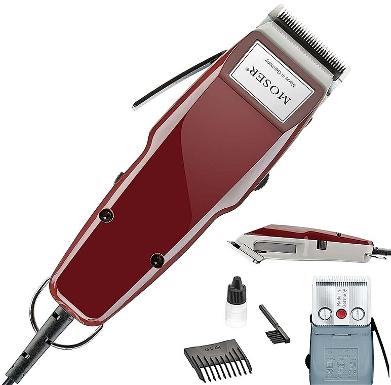 Машинка для стрижки волос, вибрационная бордовая - Moser Burgundy  — фото N1