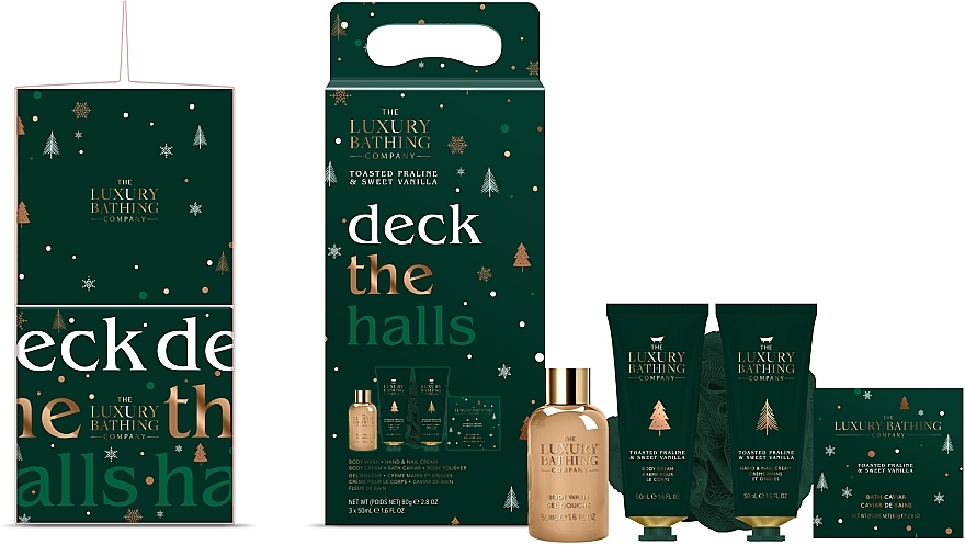 Набір - Grace Cole The Luxury Bathing Deck The Halls Set (b/cr/50ml + h/cr/50ml + bath/caviar/80g + b/wash/50ml) — фото N1