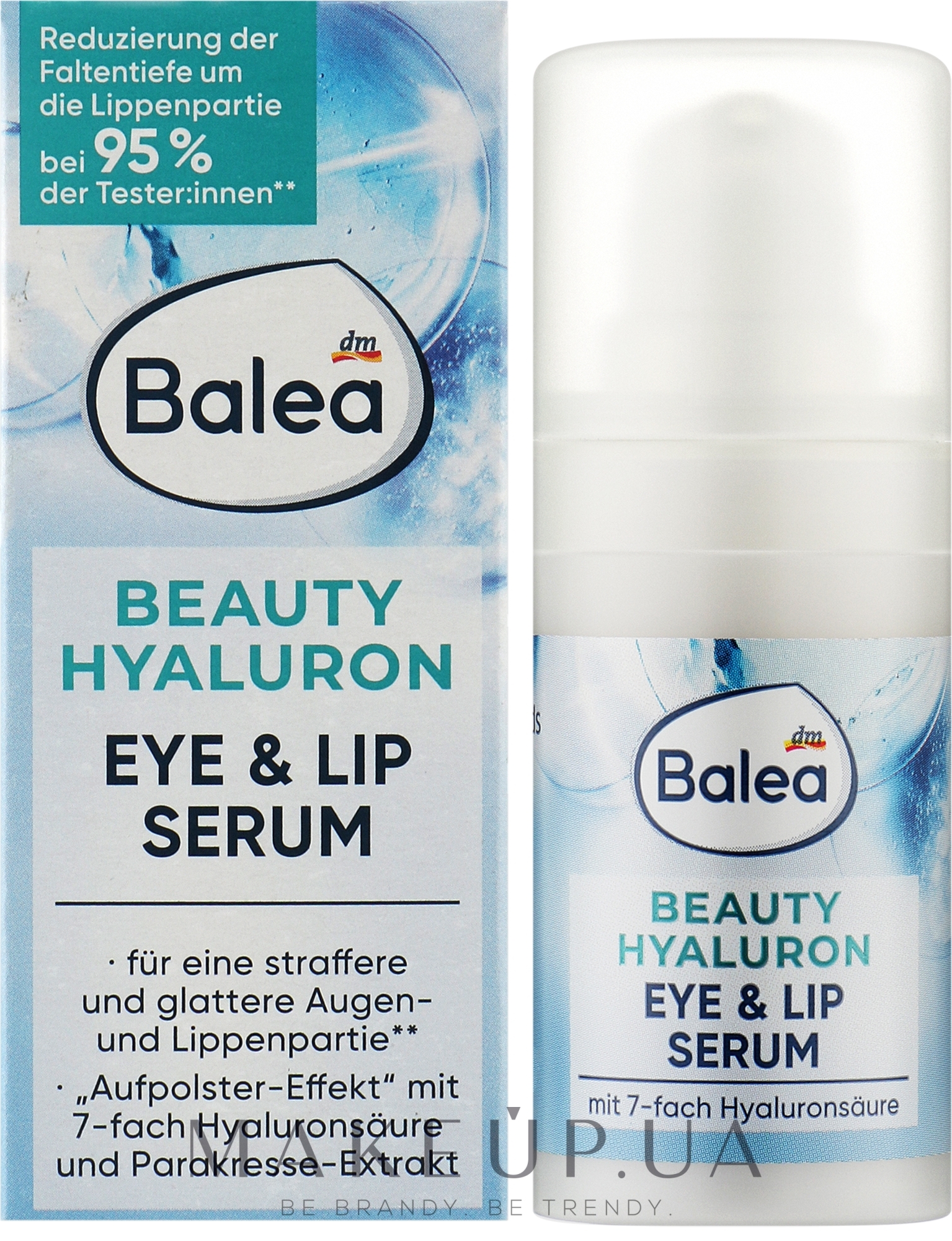Сироватка для шкіри навколо очей та губ - Balea Beauty Hyaluron Eye & Lip Serum — фото 15ml