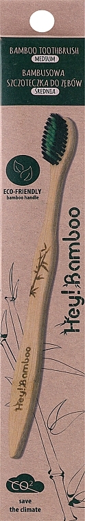 Бамбуковая зубная щетка, средняя - Hey! Bamboo Bamboo Toothbrush Medium — фото N1