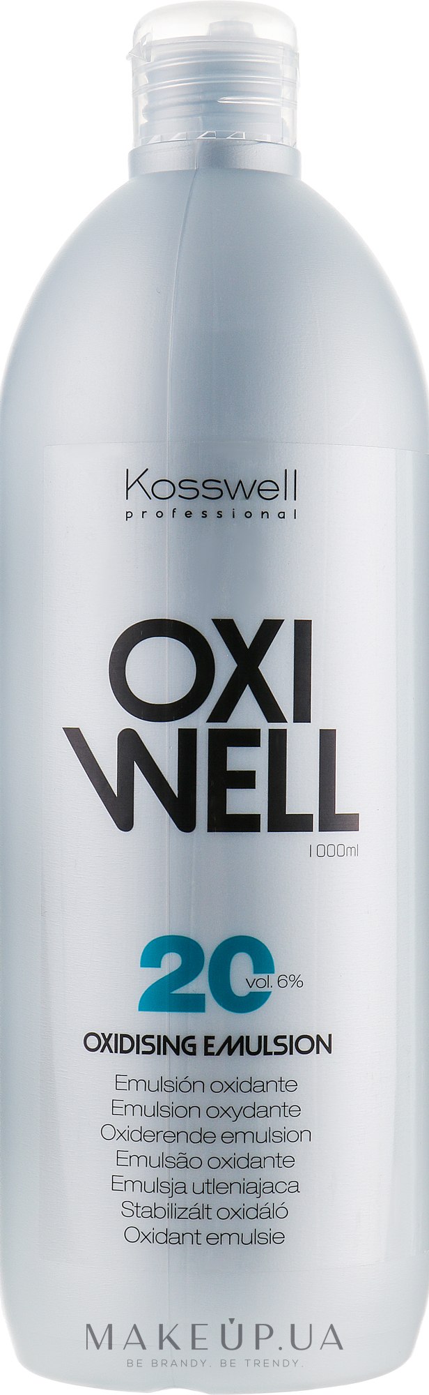 Окислительная эмульсия, 6% - Kosswell Professional Equium Oxidizing Emulsion Oxiwell 6% 20 vol — фото 1000ml