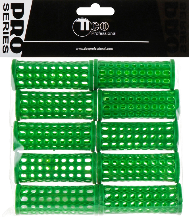 Бигуди пластиковые d25 мм, зеленые - Tico Professional — фото N1