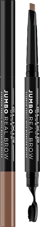 Автоматический карандаш для бровей со щеточкой - Elixir Jumbo Real Brow