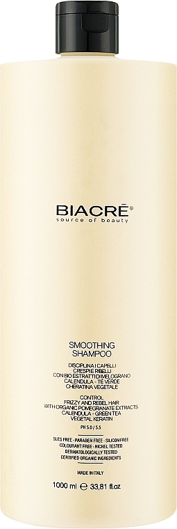 Шампунь для волосся з біокератином - Biacre Smoothing Shampoo — фото N3