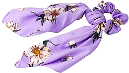 Резинка для волос с платком, сиреневая в цветочный принт - Lolita Accessories — фото N1