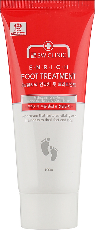 Відновлювальний крем для стомлених ніг - 3W Clinic Enrich Foot Treatment