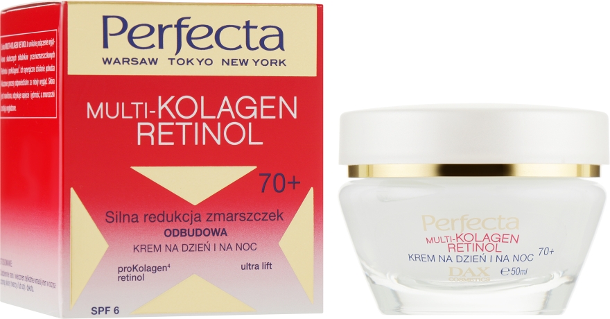 Крем від зморщок з колагеном і ретинолом - Dax Cosmetics Perfecta Multi-Collagen Retinol Face Cream 70+ — фото N1