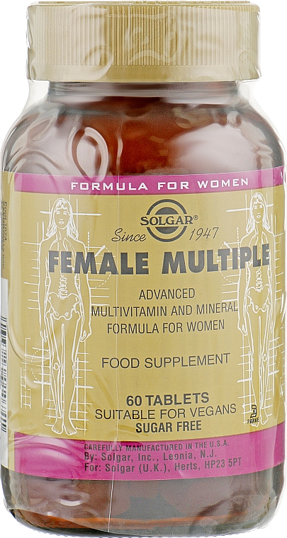 Харчова добавка "Мультивітаміни та мінерали для жінок" - Solgar Female Multiple — фото N1