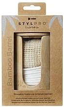 Парфумерія, косметика Набір - Stylideas Stylpro Bamboo Barrel Makeup Remover Pads (sponge/8pcs + bar/1pcs + bag/1pcs)