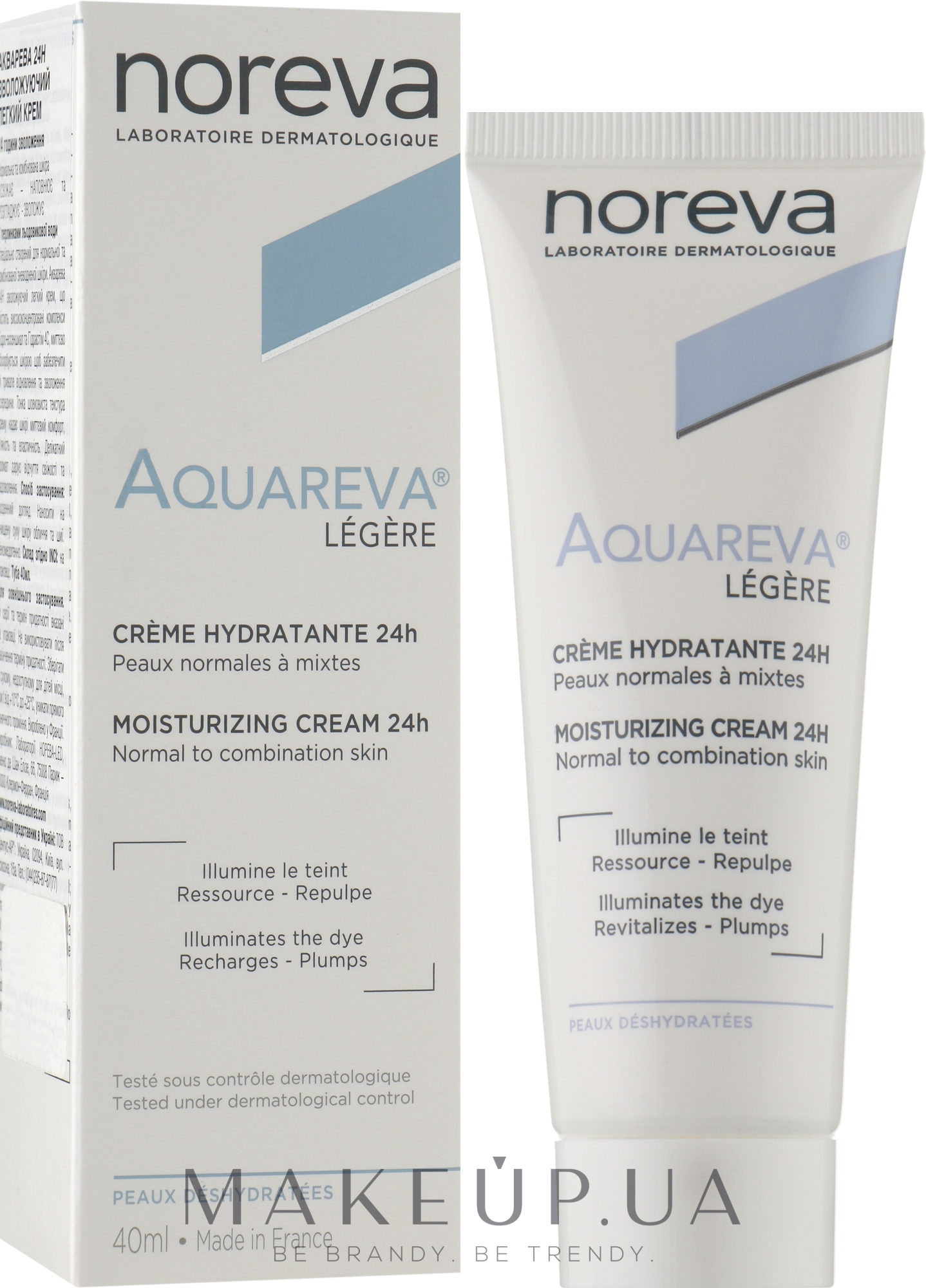 Легкий крем для лица - Noreva Aquareva Light Moisturizing Cream 24H — фото 40ml