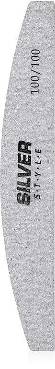 Пилочка полировочная, полумесяц, SZH-100/100, серая - Silver Style — фото N1