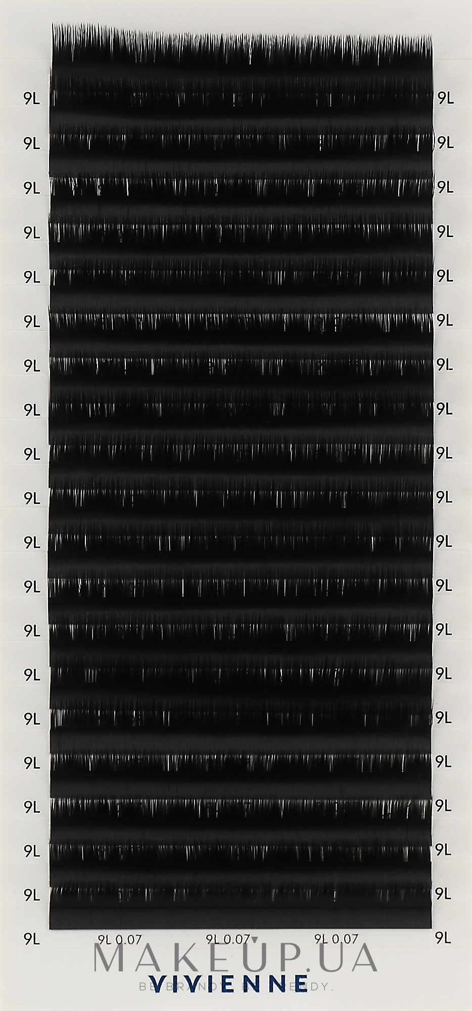 Накладные ресницы "Elite", черные, 20 линий (0,07, L, 9) - Vivienne — фото 1уп