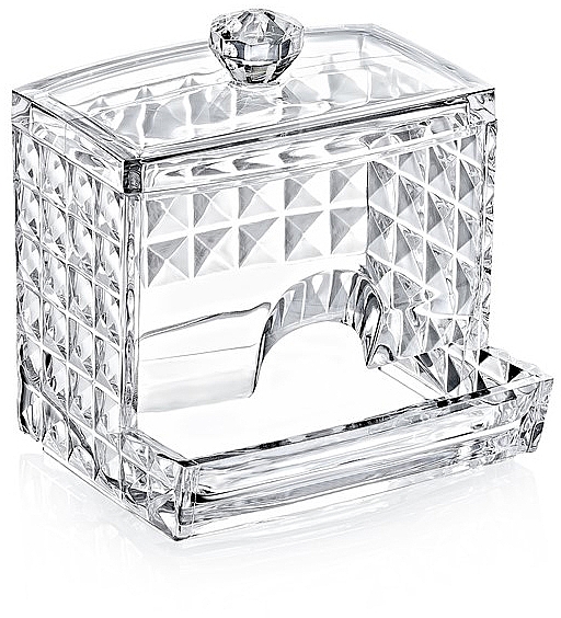 Контейнер под ватные палочки "Diamond" 8,5x10x7 см, прозрачный, пластик - BoxUp