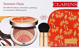 Духи, Парфюмерия, косметика Набор - Clarins Summer Oasis Gift Set (powder/10g + brush/1pc + pouch/1pc)