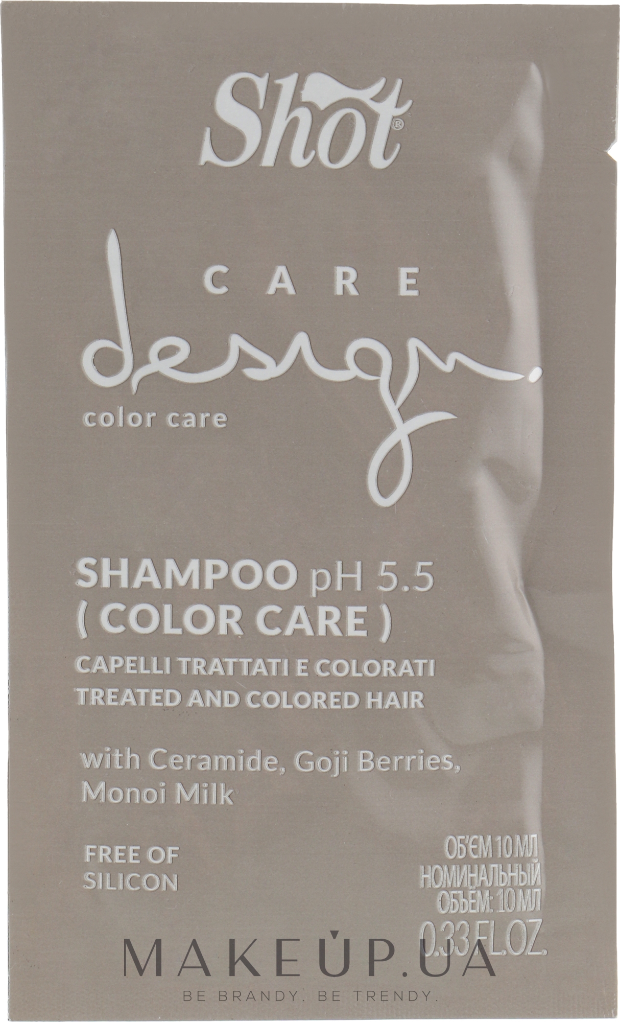 Шампунь для фарбованого волосся - Shot Care Design Color Care Treated And Colored Hair Shampoo (пробник) — фото 10ml