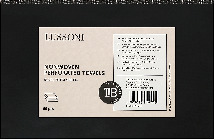 Одноразові рушники, 70х50 см - Lussoni Nonwoven Perforated Towels — фото N1