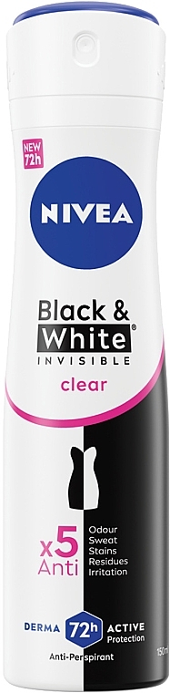 Антиперспірант "Чорне та Біле невидимий: прозорий" - NIVEA Black & White Invisible Clear Anti-Perspirant — фото N1