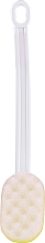 Парфумерія, косметика Губка банна овальна з ручкою 30574, біло-жовта з білою ручкою - Top Choice