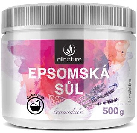 Мінеральна сіль Епсома для ванни, з лавандою - Allnature Epsom Salt Lavender — фото N1