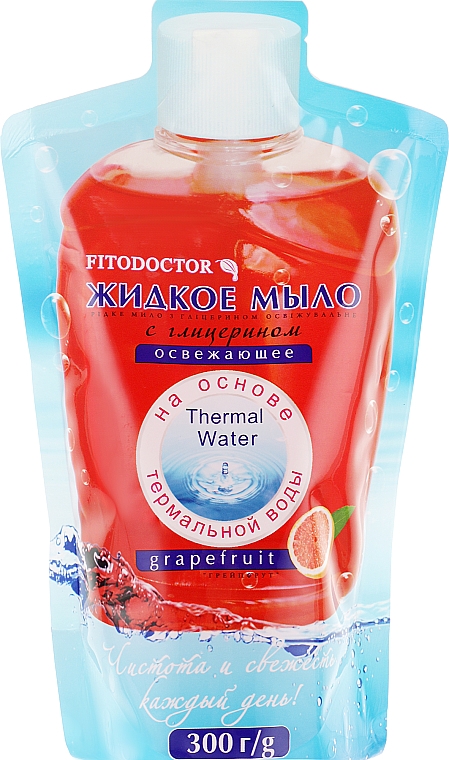 Жидкое мыло с глицерином "Грейпфрут", освежающее - Фитодоктор (дой-пак) — фото N1