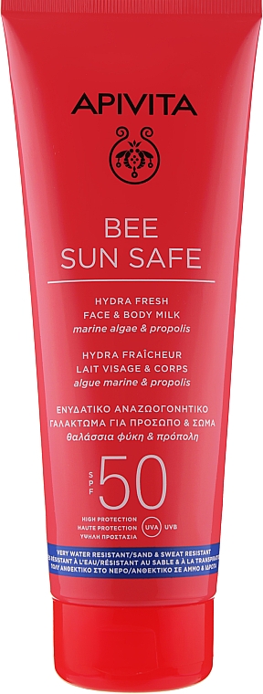 Солнцезащитное молочко для лица и тела - Apivita Bee Sun Safe Hydra Fresh Face & Body Milk SPF50 — фото N1