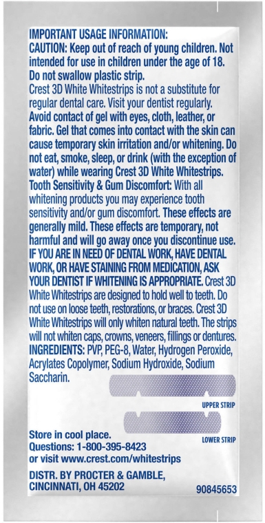 Відбілювальні полоски для зубів - Crest 3D White 1 Hour Express No Slip Whitestrips Dental Whitening Kit — фото N9