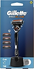 Бритва з 4 змінними касетами+підставка - Gillette Fusion ProGlide — фото N2