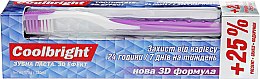 Парфумерія, косметика Набір "Захист від карієсу", фіолетовий - Coolbright 3D Effect Caries Protection 24/7 (toothpaste/130ml + toothbrush/1pcs)