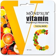 Зволожувальна та освіжальна маска з вітаміном С - Mond'Sub Vitamin C Brightening & Moisturizing Facial Mask — фото N1