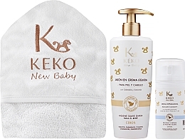 Парфумерія, косметика Набір - Keko New Baby (towel/1pc + cr soap/500ml + b/balm/100ml)