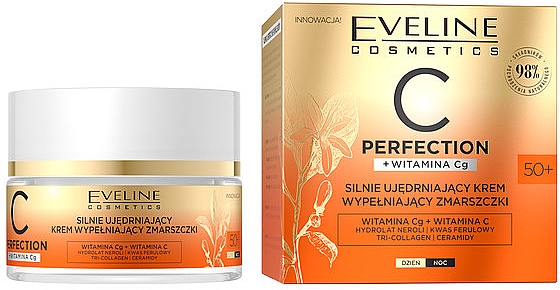 Зміцнювальний крем для заповнення зморщок 50+ - Eveline Cosmetics C Perfection Strongly Firming Cream Filling Wrinkles