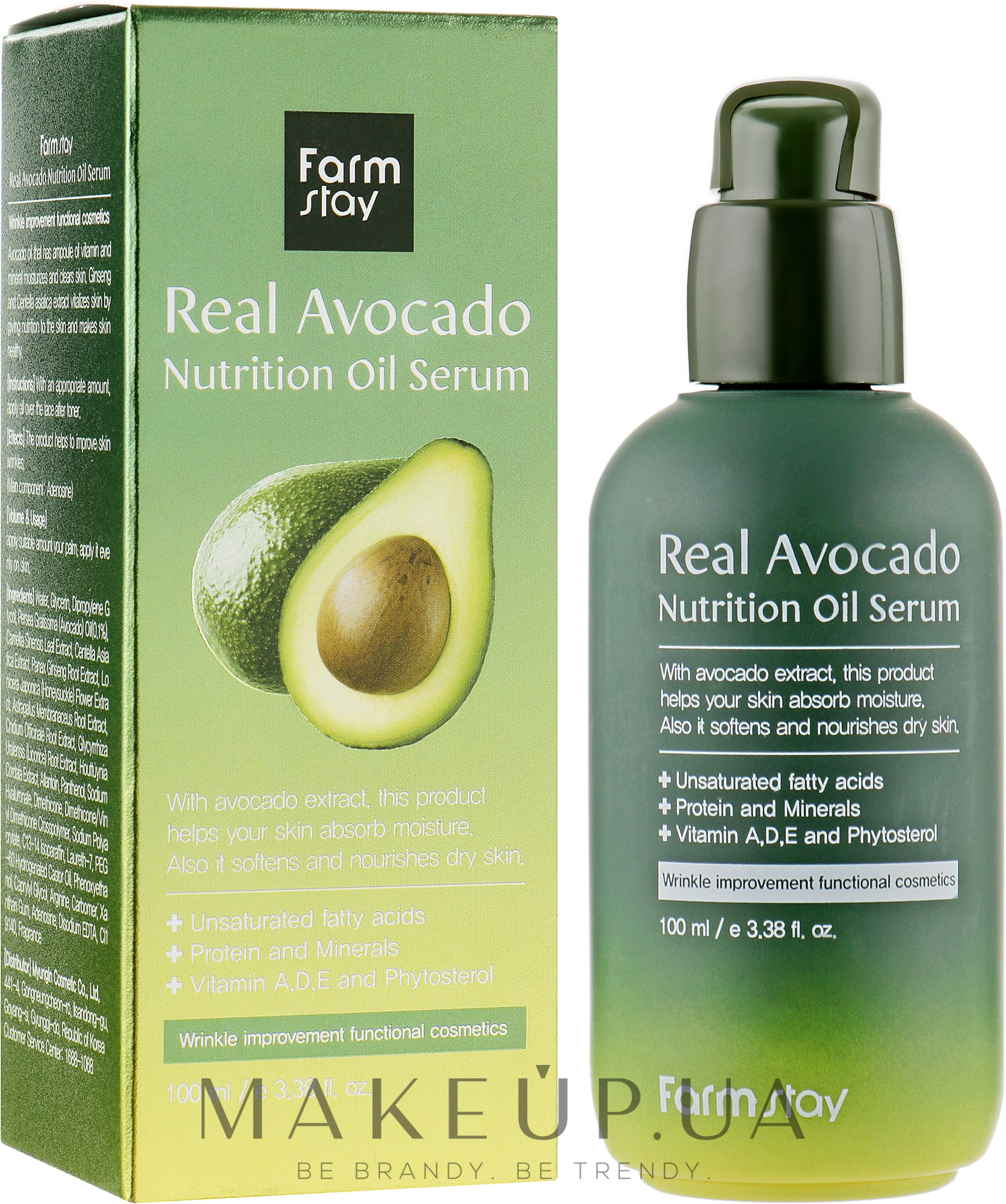 Питательная сыворотка с маслом авокадо - FarmStay Real Avocado Nutrition Oil Serum — фото 100ml