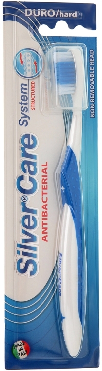Зубна щітка "Silver Care System" жорстка, синя - PresiDENT — фото N1