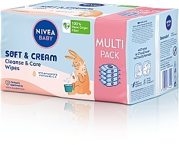 Биоразлагаемые салфетки, 4 x 57 шт. - Nivea Baby Soft & Cream — фото N2
