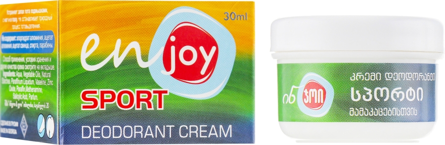 Эко-крем-дезодорант - Enjoy & Joy Sport Deodorant Cream