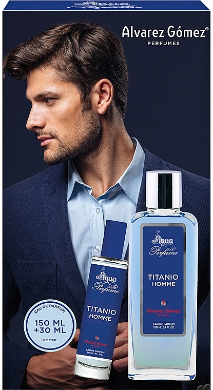 Alvarez Gomez Agua de Perfume Titanio - Набор (edp/150ml + edp/30ml) — фото N1