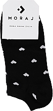 Парфумерія, косметика Жіночі короткі шкарпетки в сердечка, 1 пара, чорні  - Moraj