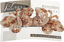 Парфумерія, косметика Шпилька-автомат для волосся "Два метелики", 0706, коричнева - Элита